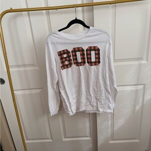 Kids White 'Boo' Long Sleeve Shirt